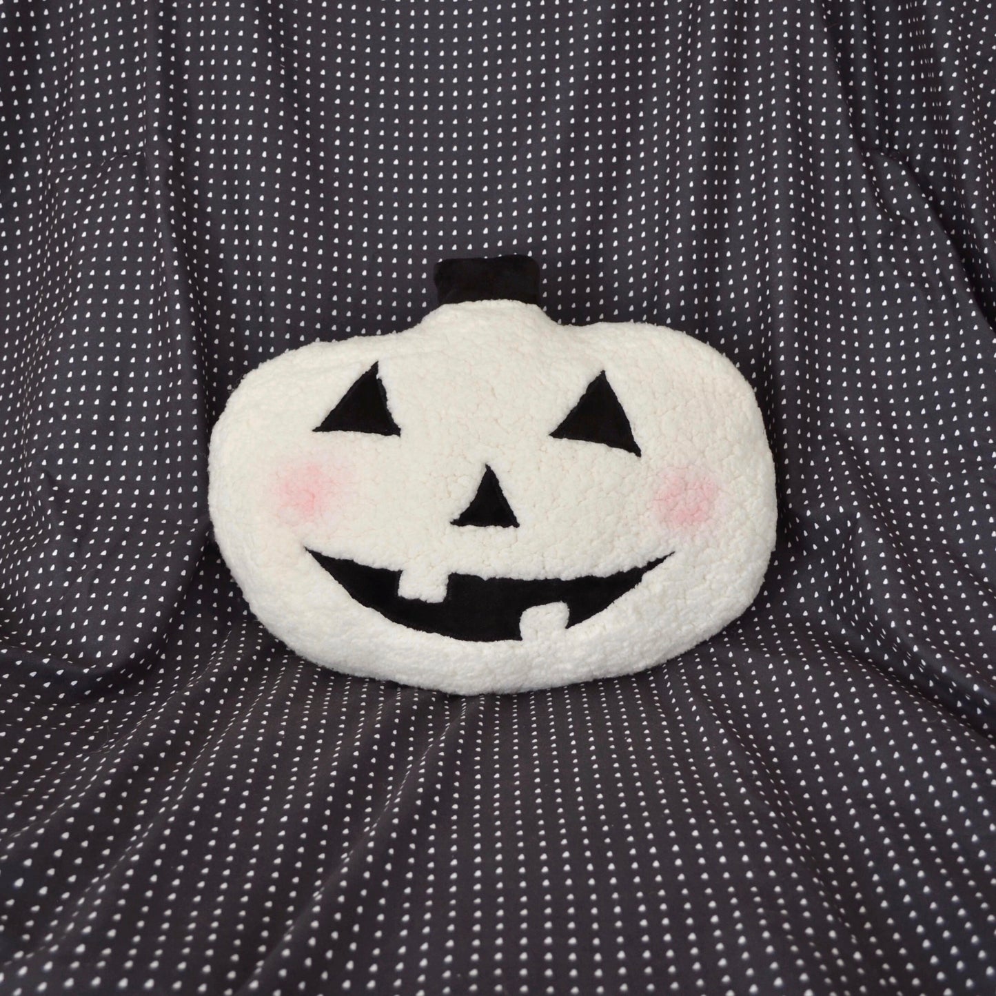 Blushing Jack-o-lantern pillow