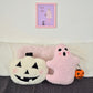 Blushing Jack-o-lantern pillow